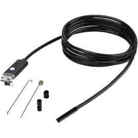 Parishop Waterproof USB Endoscope Endoscope with LED Light Fiberscope Snake Camera - Black (5 Meters)