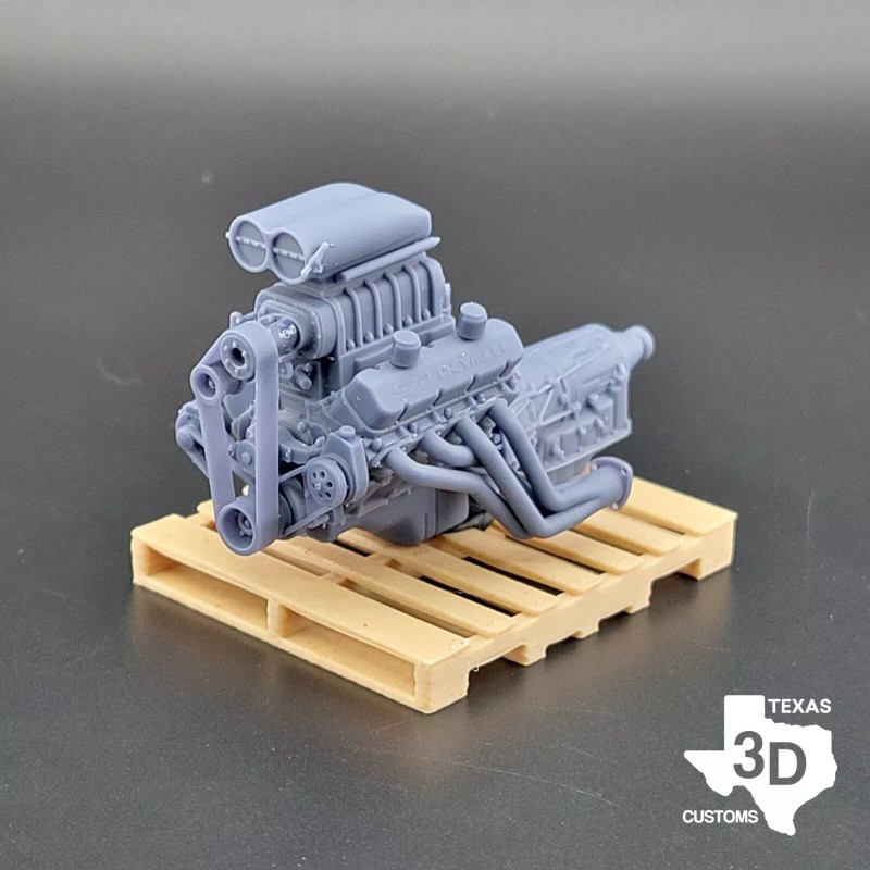 Texas 3D Customs 1/24 1/25 Blown 572 BBC model engine
