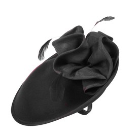 F FADVES Wedding Wool Pillbox Fascinators Felt Fedora Hats Women Flower Derby Church Tilt Hat Black