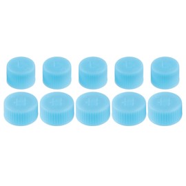 X AUTOHAUX 5 Pair ID 0.61" Air Conditioner Valve Caps Air Valve Cap Dust Seal Cover Kit for Car AC System Air Conditioning Reparing ABS Plastic Blue