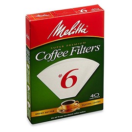 Melitta 40-Count Number 6 White Super Premium Coffee Filters