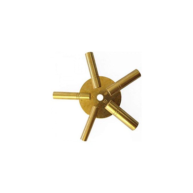 Clock Winding Keys Brass Spider odd/Even Pair Ten Sizes Key