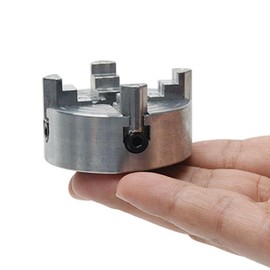 Gonnely Lathe Chuck Set - Z011A 4 Jaw Chuck Extension Zinc Alloy Mini Lathe Four Jaw Chuck M12×1 Chuck Hand Electric Drill Connecting Rod Power Tool(Silver)
