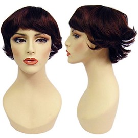 DisplayImporter Auburn Red Felicia Short Bob Layered Female Wig Cosplay