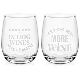 Sand Everywhere - 2 Pack Cute Wine Glasses - Perfect Dog Lover Gift