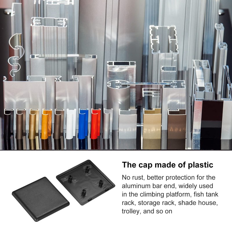 Rebower Single Hole Square Aluminium Extrusion End Cap [for Aluminium