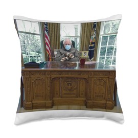 Political Memes Bernie Sanders Mitten's Meme Throw Pillow, 18x18, Multicolor