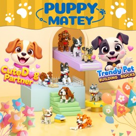 APENGBAOL Party Favors Micro Mini Building Blocks 9 Pack Dogs Set,Adorable Dogs Building Toy Set, Party Favors Birthday Gift for Kids (1102PCS)