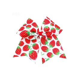Strawberry Cheer Bow Strawberry Ponytail Holder Bowknot Strawberry Jumbo Bow Hair Ring Tie PHB24 (Hair Clips Bow)