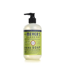 Mrs. Meyer's Clean Day Liquid Hand Soap, Cruelty Free and Biodegradable Hand Wash Made with Essential Oils, Lemon Verbena Scent, 370 ml Soap Pump Bottle