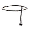 Boho Braided Shell Fringe Belt with Wooden Beads Adjustable Handmade