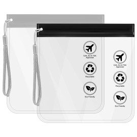 Clear Toiletry Bag, Airport Security Liquid Bag 20 x 20cm TSA Approved, 100% Waterproof Travel Bag Meet The Criteria of Airport Security, Travel Makeup Bag for Men Women