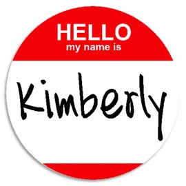 Kiwi Gifts Hello My Name Is Kimberly - 100 Pack Circle Stickers 3 Inch - Custom Nametag