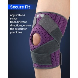 ABYON Knee Support for Men and Women, Adjustable Non-Slip Knee Brace with Side Stabilizers and Open Patella Gel Pad for Arthritis, Meniscus Tears, LCL/MCL/ACL Ligament Joint Pain (2XL/3XL)