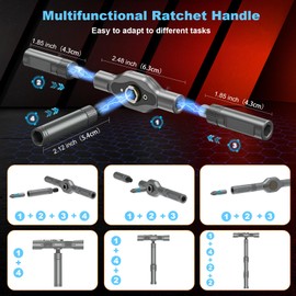LeCoirrax 24 In 1 Magnetic Screwdriver Set, DIY Ratchet Mini Screwdriver Set, Removable Self Assembly Precision Screwdriver Kit, Portable Precision Repair Tool Kit for PC Furniture Bicycle