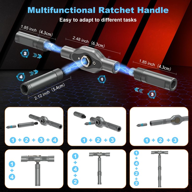 LeCoirrax 24 In 1 Magnetic Screwdriver Set, DIY Ratchet Mini