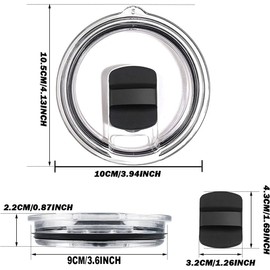 IONPSHG 2pcs 30 oz Magnetic Tumbler Lid Replacement Slider Replacement Cup Lids Tumbler Cover Spill Proof with 4 Magnetic Slider Replacement for YETI Rambler Old Style Rtic Ozark Trail and More (30oz)
