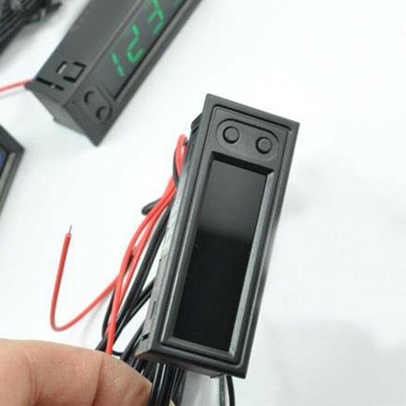 Riloer Car Temperature Clock, Car Clock 12V 3 in 1