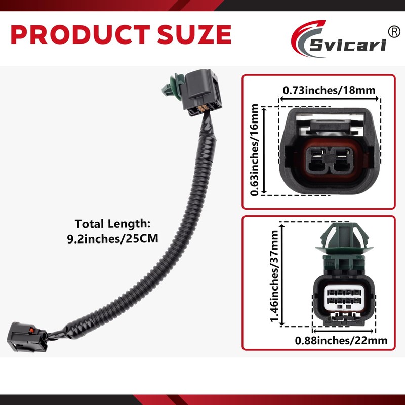 Svicari Front Bumper Fog Light Wiring Harness Connector Fit for