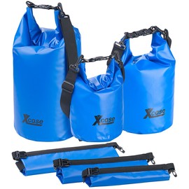 Xcase Bag made of truck tarpaulin: set of 3 waterproof pack bags made of truck tarpaulin, 5/10/20 litres, blue (waterproof bag, truck tarpaulin, underwater light)