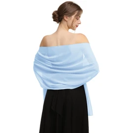 Hotshawl - Chal de gasa para vestidos de noche en ocasiones formales, Azul claro (gasa), Talla única