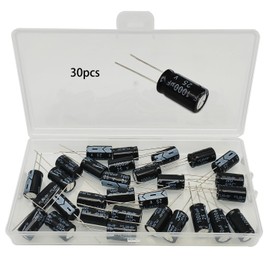 GTIWUNG Pack of 30 25 V 1000 uf Electrolyte Polar Capacitors Electronic Component Electrolytic Capacitors 10 x 17 mm, Plug-In Aluminium Electrolytic Capacitors