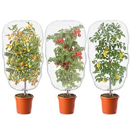 TMFsode 3 Pack Insect Bird Barrier Mesh Netting with Drawstring, 3.2 Ft x 2.6 Ft Blueberry Bush Netting, Protective Garden Mesh Cover for Tomatoes, Fruit Tree, Flowers, Vegetables