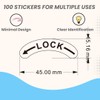 Lock/Unlock Directional Self-Adhesive Stickers, 100Pcs Transparent Labels with Strong Adhesive
