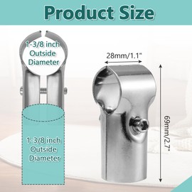 Bonsicoky 4 Pack End Rail T Clamps 1 Inch - Stainless Steel Chain Link Fence Pipe Clamp - Fence Pipe T Clamps for 1" OD Pipe - Bolts and Nuts Included