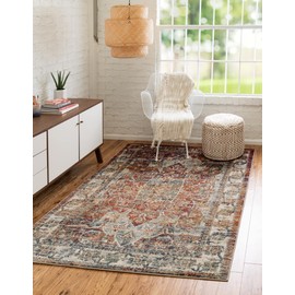 Unique Loom Isabella Collection Area Rug - Adjani (5' 1" x 8' Rectangle, Multi/ Beige)