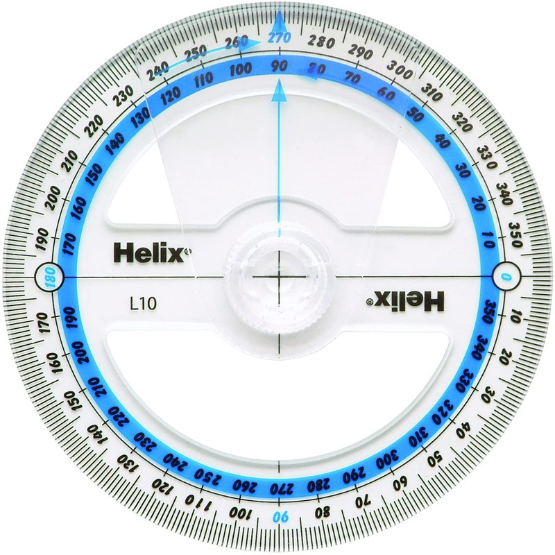 Helix 10cm 360 degree Protractor Angle Measure