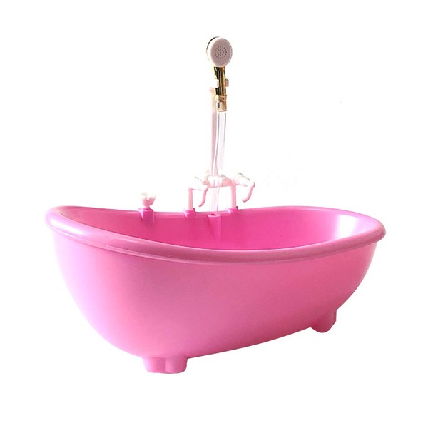 Toyvian Toy Bathtub for Dolls, Baby Doll Real Working Bath