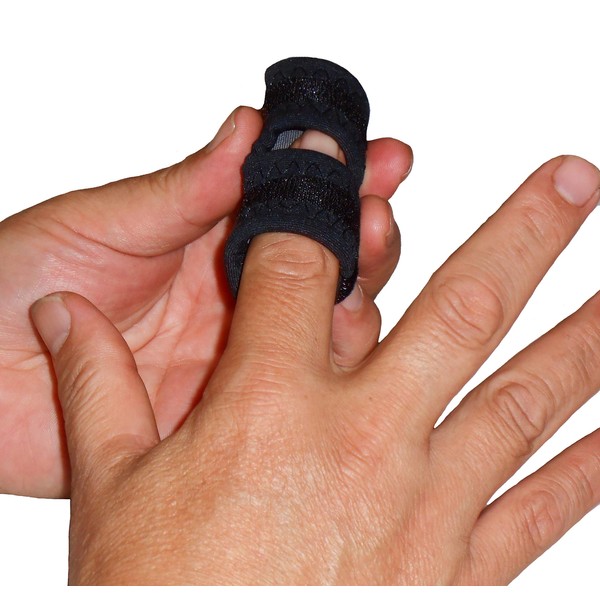 IRUFA, FS-OS-12, 3D Breathable Fabric Finger Splint, Stabilizer Brace Wrap Support for Trigger Broken, Curved Bent Mallet Locking Finger, Dislocation, Straightener, Pain Relief Black, One PCS