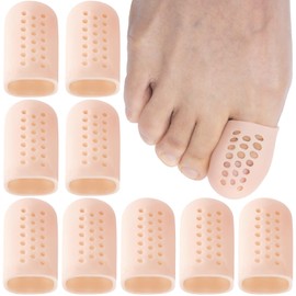 Alpinleux 10 Pack Gel Toe Protectors, Breathable Soft Elastic Toe Covers, Toenail Cushions Toe Cap Toe Sleeves for Ingrown Toenails, Missing Toenails, Blisters, Corns, Calluses, Hammer Toes
