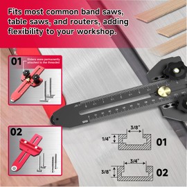 M-T Thin Rip Jig Table Saw Jig for Making Repetitive Narrow Thin Strip Cuts Woodworking Tools, Thin Ripping Guide Fit for 3/4" x 3/8" Slots, for Table Saw Band Saw Router