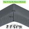 Double Fitted Sheet, Charcoal Microfiber Fitted Sheets Deep Pocket 12