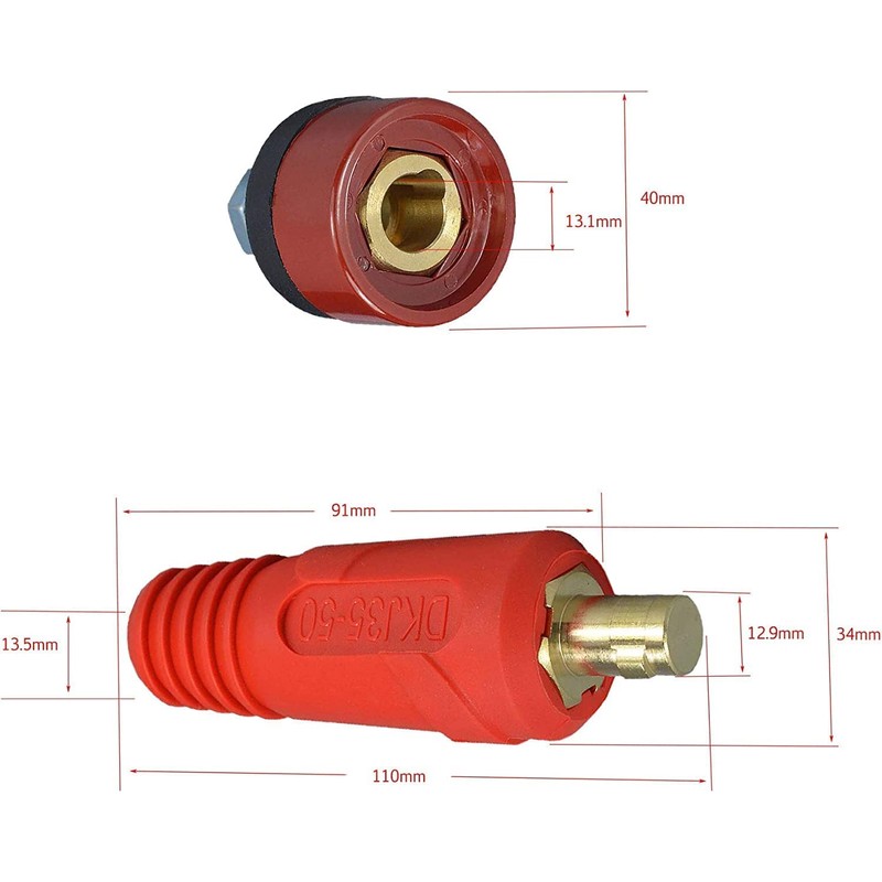 RIVERWELD TIG Welding Cable Panel Connector Plug & Socket Set