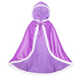Century Star Girl Fur Princess Cape with Hood Girls Cloak for Little Girls Christmas Purple 4-5 Years