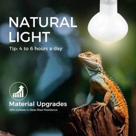 MISDOOD Reptile Heat Lamp 75W, 2 Pack Daylight UVA Basking Light Bulbs with E26 Base for Lizards, Turtles, Snakes and Amphibians