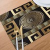 Retro Black Gold Greek Key Meander Luxury Placemats for Dining