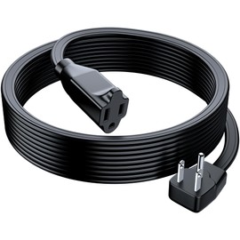 Maximm Extension Cord Heavy Duty (15 Feet) Flat Wire 3-Prong Flat Plug, 14 AWG Power Cord - UL Certified, Black, Ideal for Home and Office Use, Appliances, Electronics, Power Tools