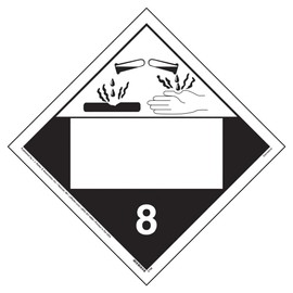 Class 8 Corrosive Placard, Blank 10-pk. - 10.75" x 10.75" Removable Self Adhesive Vinyl for Temporary Applications, DOT Hazmat Compliant, J. J. Keller & Associates, Inc.
