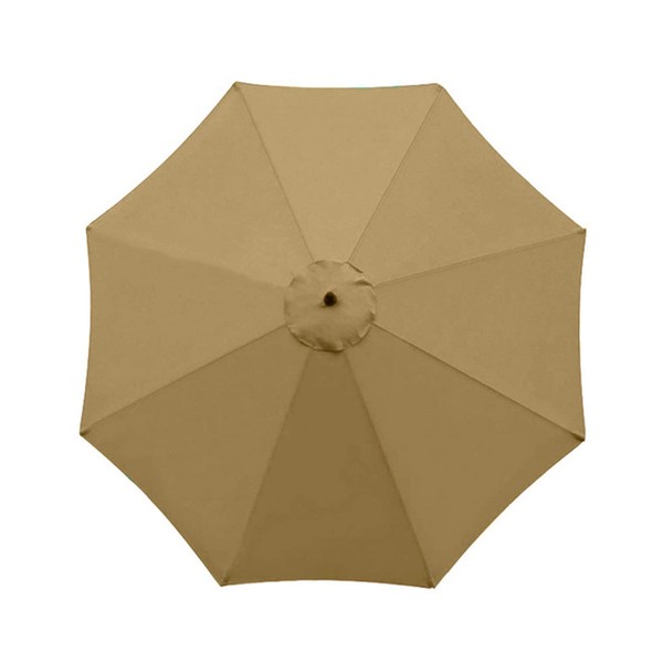 TWSOUL Replacement Parasol Fabric Cover, 3 m 8 Ribs Parasol Replacement Canopy Cover, Anti-Ultraviolet Patio Umbrella Cloth Cover (Khaki, 3 m / 8 Ribs)