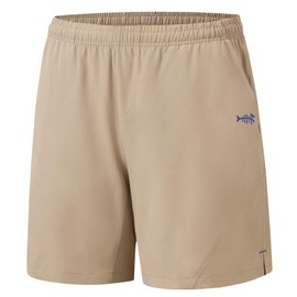 Bassdash Men’s 7” Fishing Shorts UPF 50+ Lightweight Water Resistant Quick Dry for Hiking with Zipper Pocket FP06M