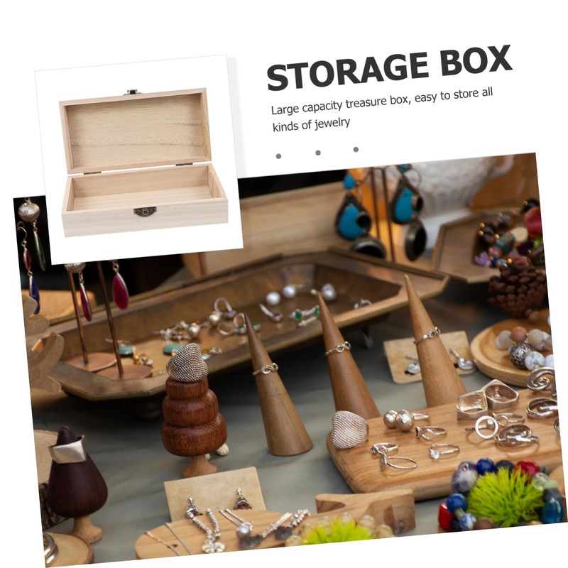 ABOOFAN Wooden Jewelry Box with Hinged Lid Sturdy Organizer for