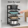 4-Tier Adjustable Pot Rack Organizer – Metal Kitchen Cabinet Shelf