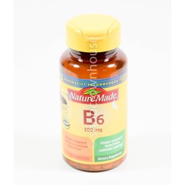 Nature Made 100 mg VITAMIN B6 protein amino acid metabolism 100 TABLETS 01/2028