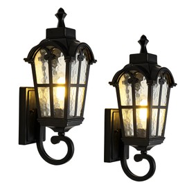 Kainozoic Outdoor Wall Light Fixtures Waterproof Porch Lights Anti-Rust Matte Black Exterior Lighting Fixtures Sconce Lights Outdoor Wall Lantern for Patio Front Door Garage -2 Pack