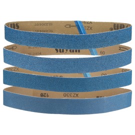 sourcing map 4pcs 1.5 x 30" Sanding Belts 1pcs Each of 40/60/80/120 Grit Zirconia Oxide Flush Joint Belt Sander Paper for Metal Woodworking Automotive Repair