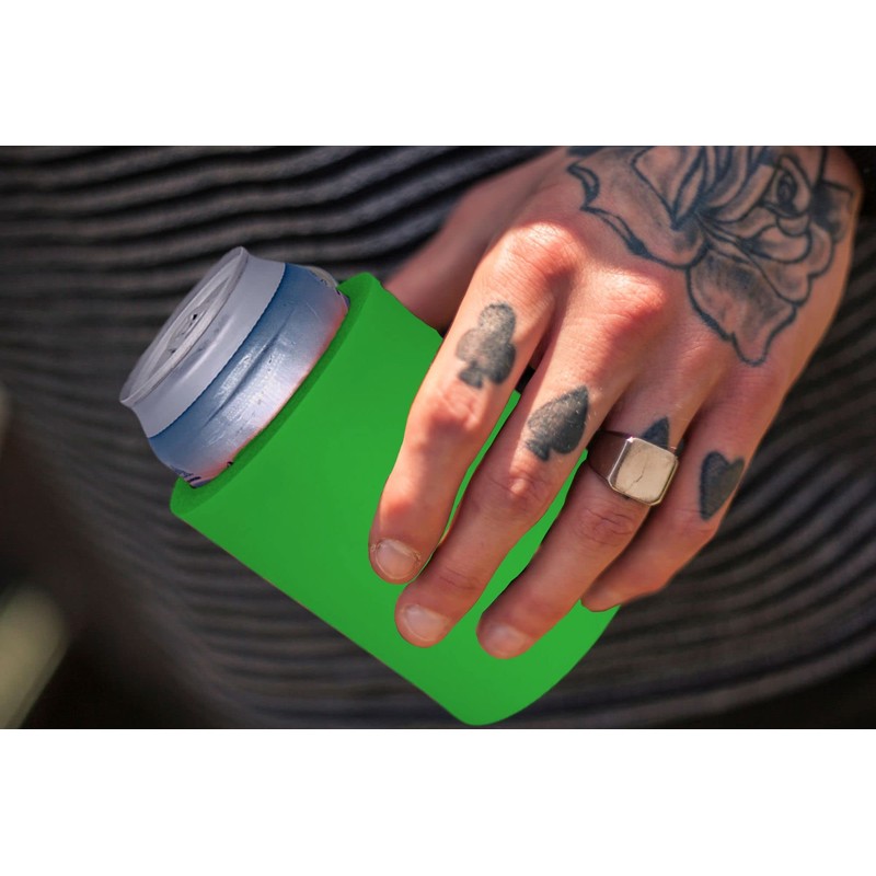 Blank Thick Foam Old School Can Cooler (2 Pack, Neon